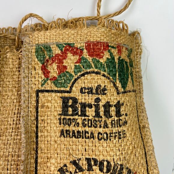 CAFE BRITT Costa Rica Arabica COFFEE BURLAP BAG SACK 2 Pound Bag - Picture 10 of 16